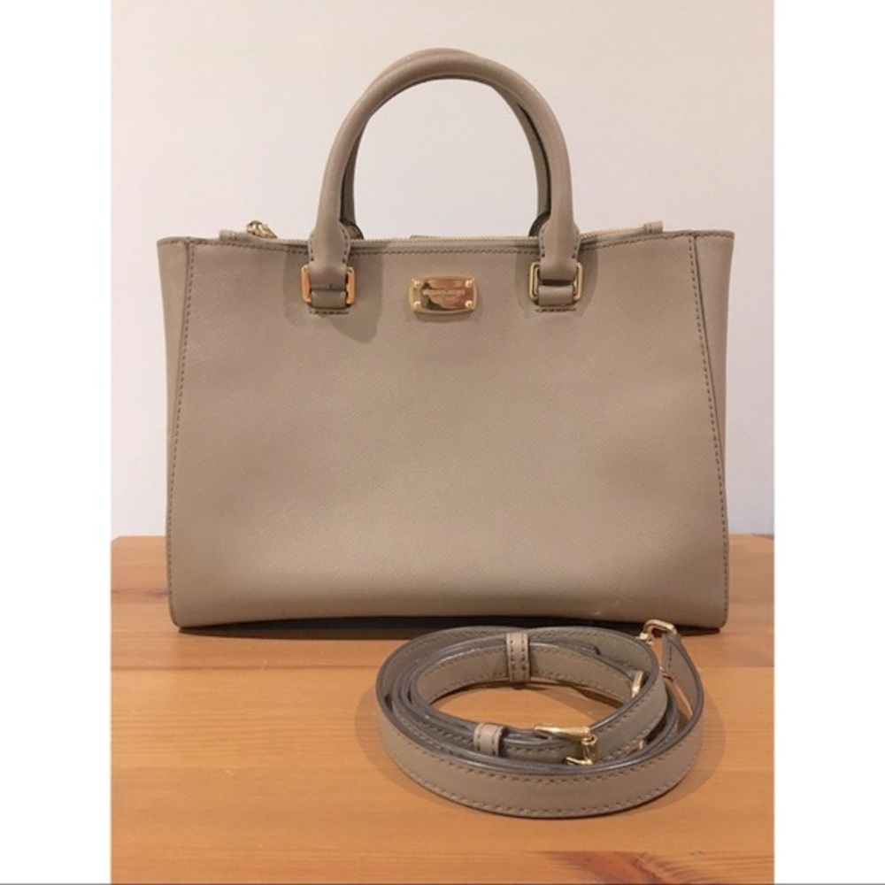 Michael Kors Kellen Satchel Bag in Taupe